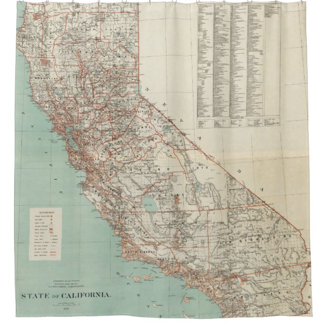 State of California 2 Shower Curtain (Front)