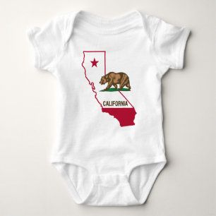 State of California Bear and Flag Baby Bodysuit