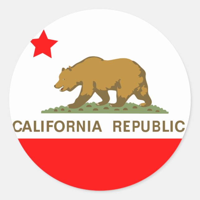 State of California Classic Round Sticker (Front)
