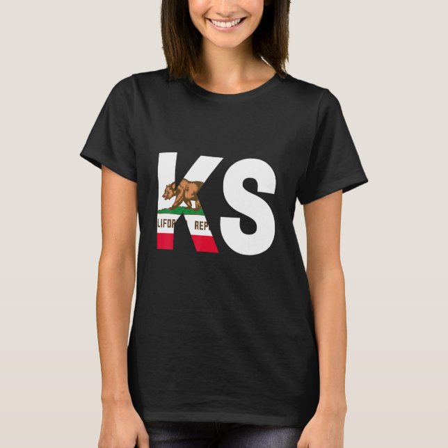 State of California Flag Kansas KS Cities and Stat T-Shirt (Front)
