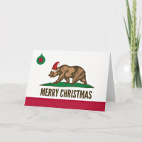 State of California Merry Christmas Bear Card