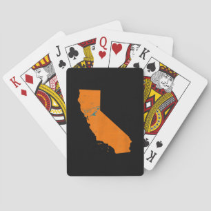 State Of Calinia With Shark Swimming Near San Jose Playing Cards