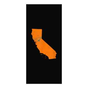 State Of Calinia With Shark Swimming Near San Jose Rack Card