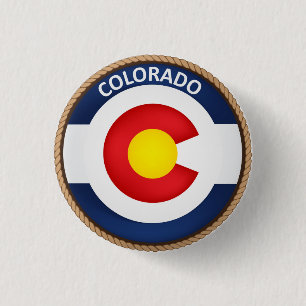 State of Colorado Flag Seal Button
