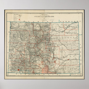State of Colorado Map Poster