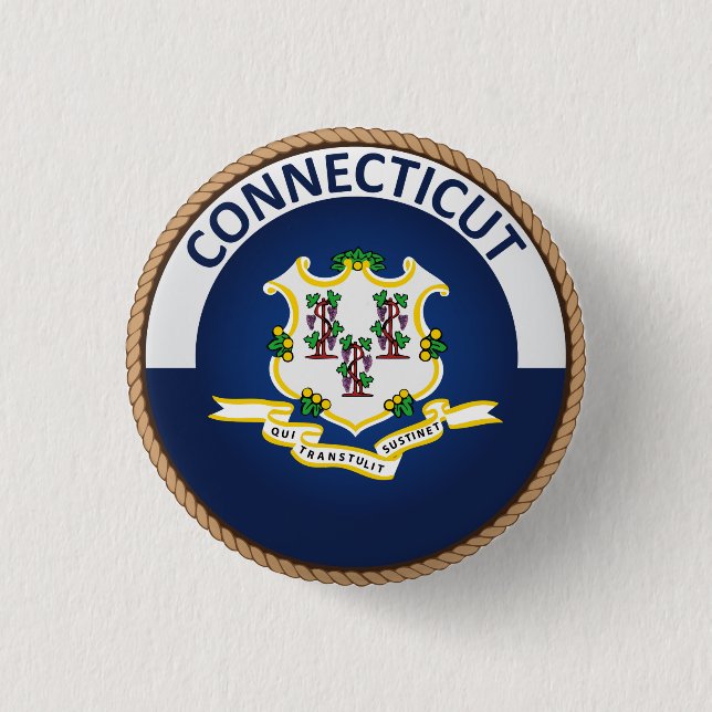 State of Connecticut Flag Seal Button (Front)