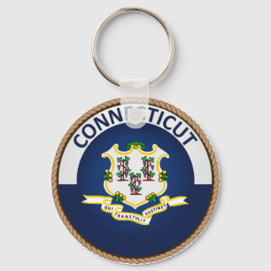 State of Connecticut Flag Seal Key Ring