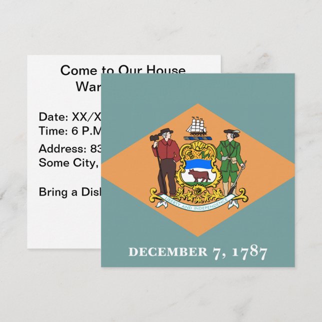 State of Delaware Flag Invitation (Front/Back)