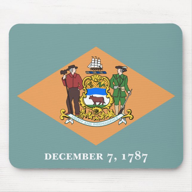 State of Delaware Flag Mouse Mat (Front)
