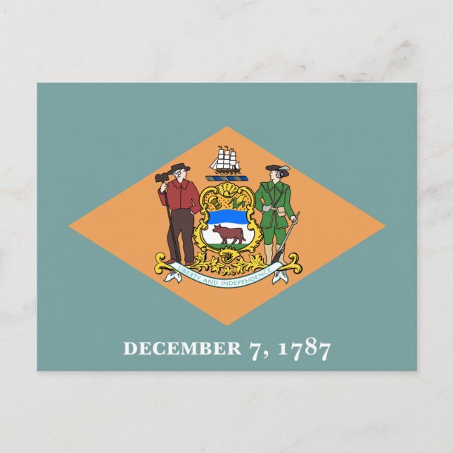 State of Delaware Flag Postcard (Front)