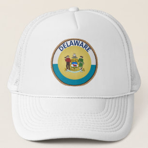 State of Delaware Flag Seal Trucker Hat