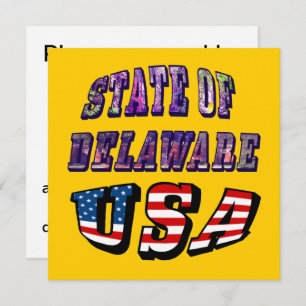 State of Delaware USA Photo & Flag Text Invitation