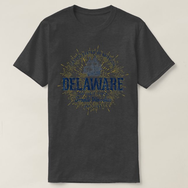 State of Delaware Vintage Retro Delaware  T-Shirt (Design Front)