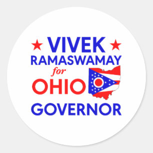 State Of Excellence Vivek Ramaswamy For Ohio Gover Classic Round Sticker