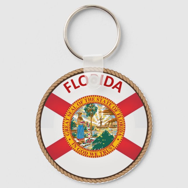 State of Florida Flag Seal Key Ring (Front)