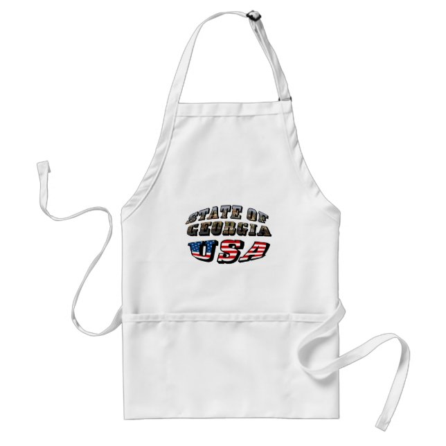 State of Georgia and USA Flag Text Standard Apron (Front)