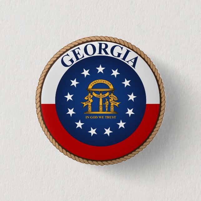 State of Georgia Flag Seal Button (Front)
