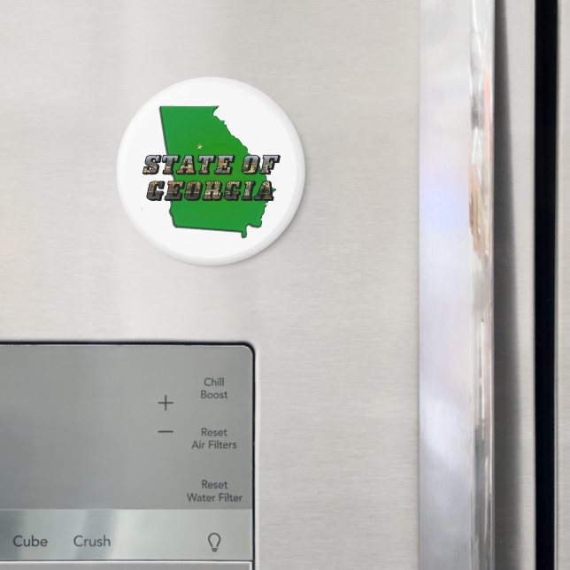 State of Georgia Map Outline and Picture Text Magnet (In Situ (Fridge))
