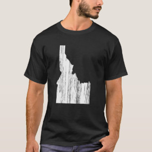 State Of Idaho Distressed Vintage Retro Outline T-Shirt