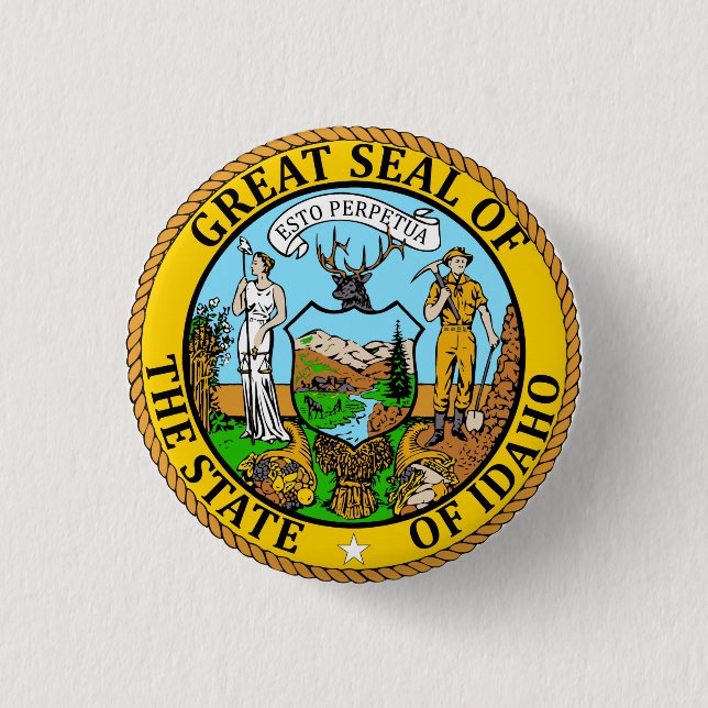 State of Idaho Flag Seal Button (Front)
