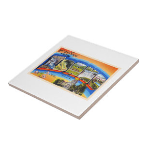 State of Idaho ID Vintage Large Letter Postcard Tile