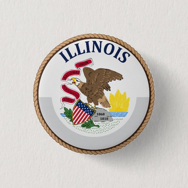 State of Illinois Flag Seal Button (Front)