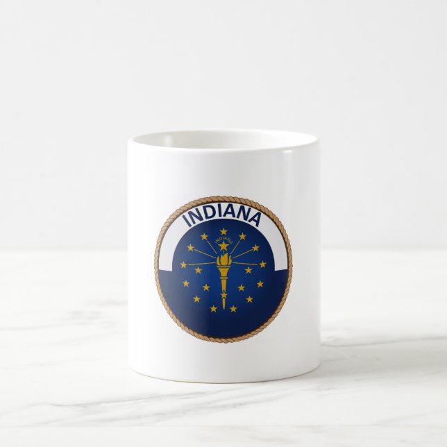 State of Indiana Flag Seal Coffee Mug (Center)