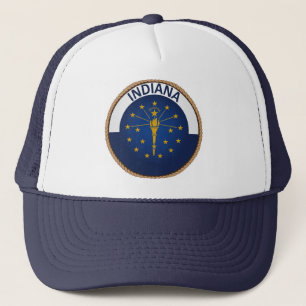 State of Indiana Flag Seal Trucker Hat