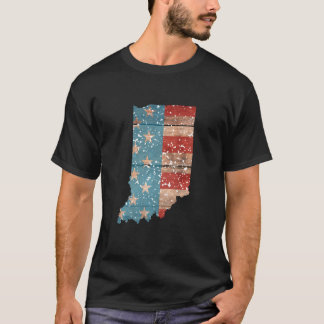 State of Indiana Patriotic USA Flag for Men Women T-Shirt
