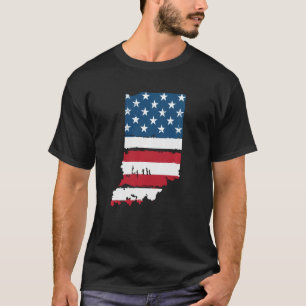 State of Indiana Patriotic USA Flag for Men Women T-Shirt