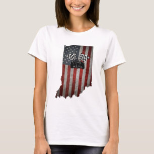 State of Indiana Racecar T Shirt Vintage 
