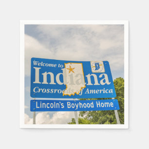 State of Indiana Welcome Sign Napkin