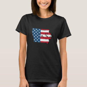 State of Iowa Patriotic USA Flag for Men Women Adu T-Shirt