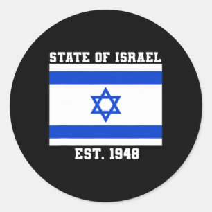 State Of Israel Flag Est. 1948 Independence Day 73 Classic Round Sticker