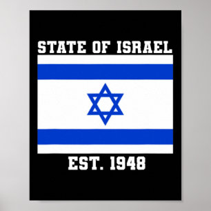 State Of Israel Flag Est. 1948 Independence Day 73 Poster