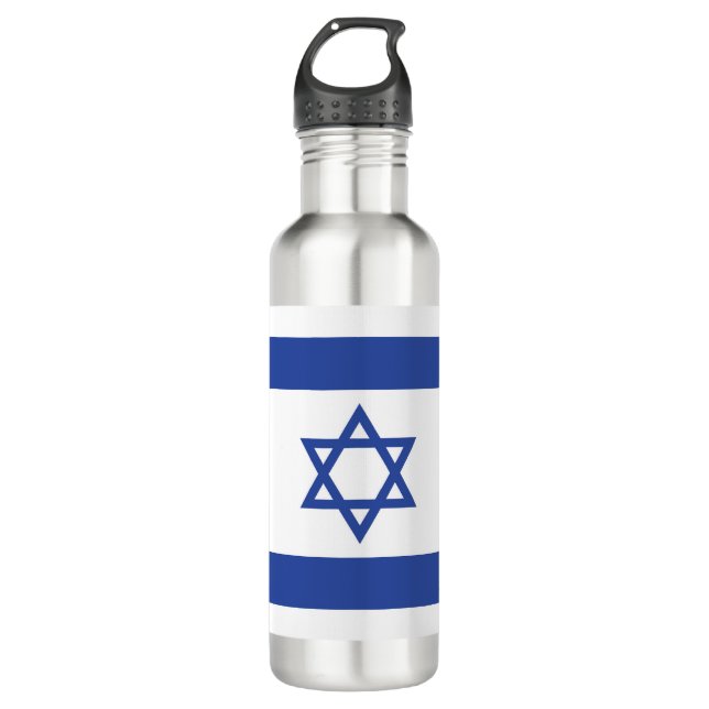 State of Israel Flag, Star of David Judaism Jewish 710 Ml Water Bottle (Front)