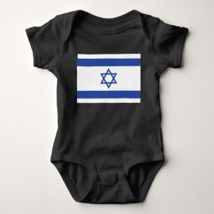 State of Israel Flag, Star of David Judaism Jewish Baby Bodysuit