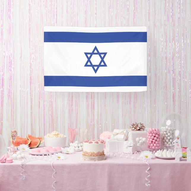 State of Israel Flag, Star of David Judaism Jewish Banner (Party)