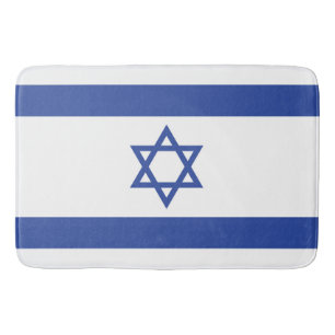 State of Israel Flag, Star of David Judaism Jewish Bath Mat