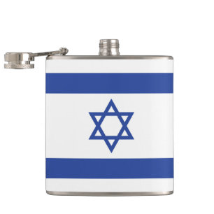 State of Israel Flag, Star of David Judaism Jewish Hip Flask