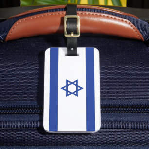 State of Israel Flag, Star of David Judaism Jewish Luggage Tag
