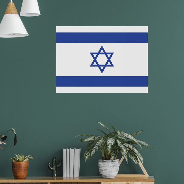 State of Israel Flag, Star of David Judaism Jewish Poster (Living Room 1)