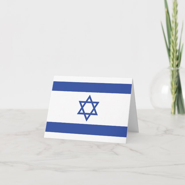State of Israel Flag, Star of David Judaism Jewish Thank You Card (Front)