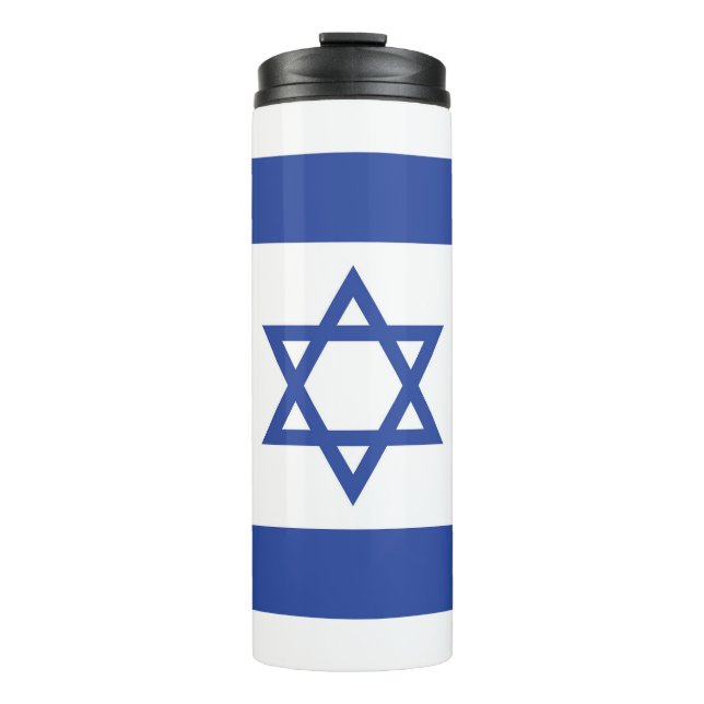State of Israel Flag, Star of David Judaism Jewish Thermal Tumbler (Front)