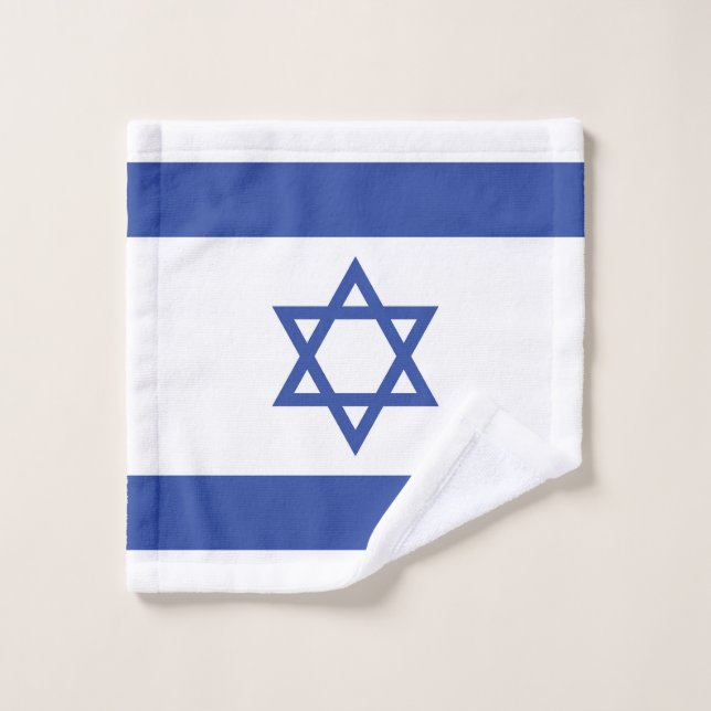 State of Israel Flag, Star of David Judaism Jewish Wash Cloth (Wash Cloth)