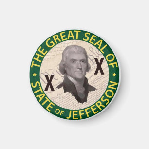 State of Jefferson Button with Constitution Inlay Magnet