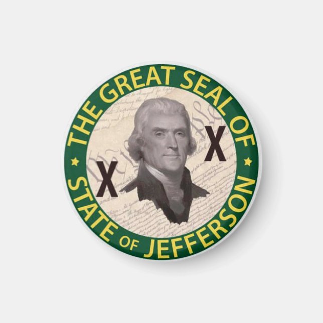 State of Jefferson Button with Constitution Inlay Magnet (Front)