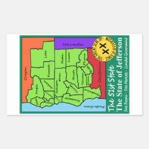 State of Jefferson Rectangular Sticker