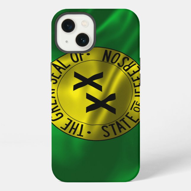 State of Jefferson Waving Flag iPhone Case (Back)