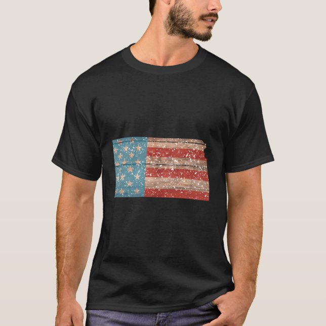 State Of Kansas Patriotic Usa Flag For Men Women A T-Shirt (Front)